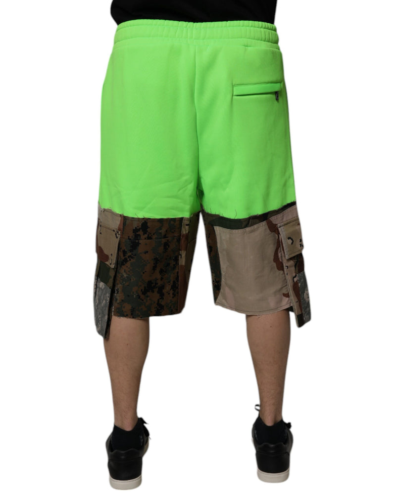 Shorts Bermuda Cargo en patchwork vert de Dolce &amp; Gabbana