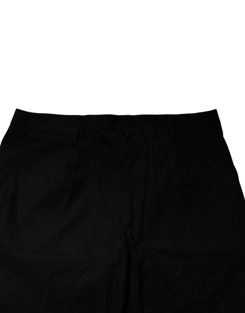 Shorts Bermuda taille mi-hauteur en coton extensible noir de Dolce &amp; Gabbana