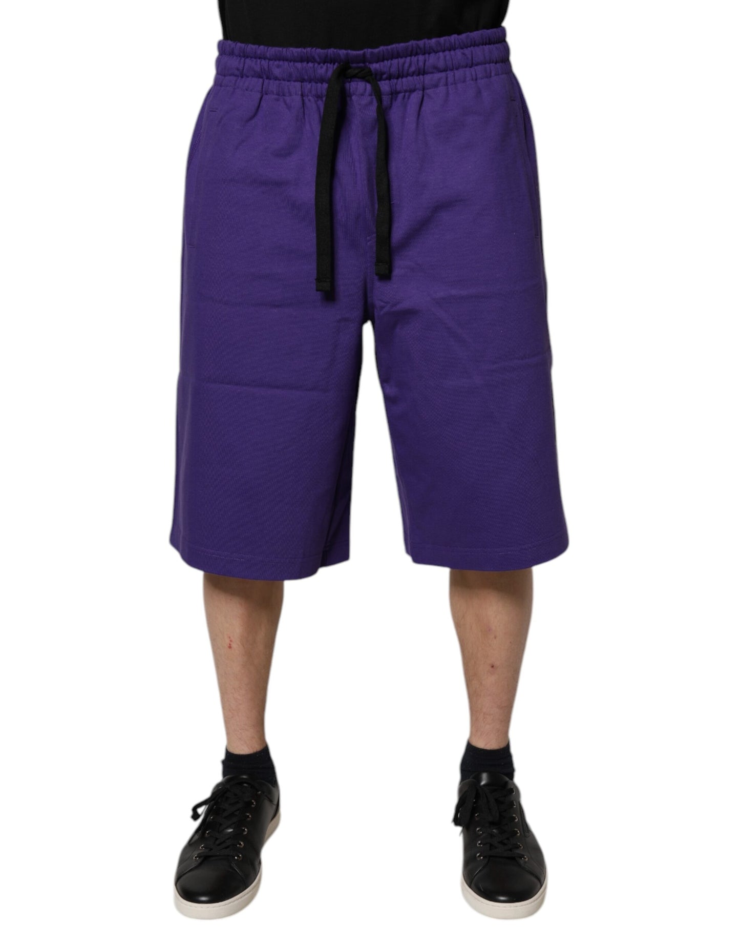 Dolce & Gabbana Purple Cotton Men Bermuda Sweatshorts Shorts