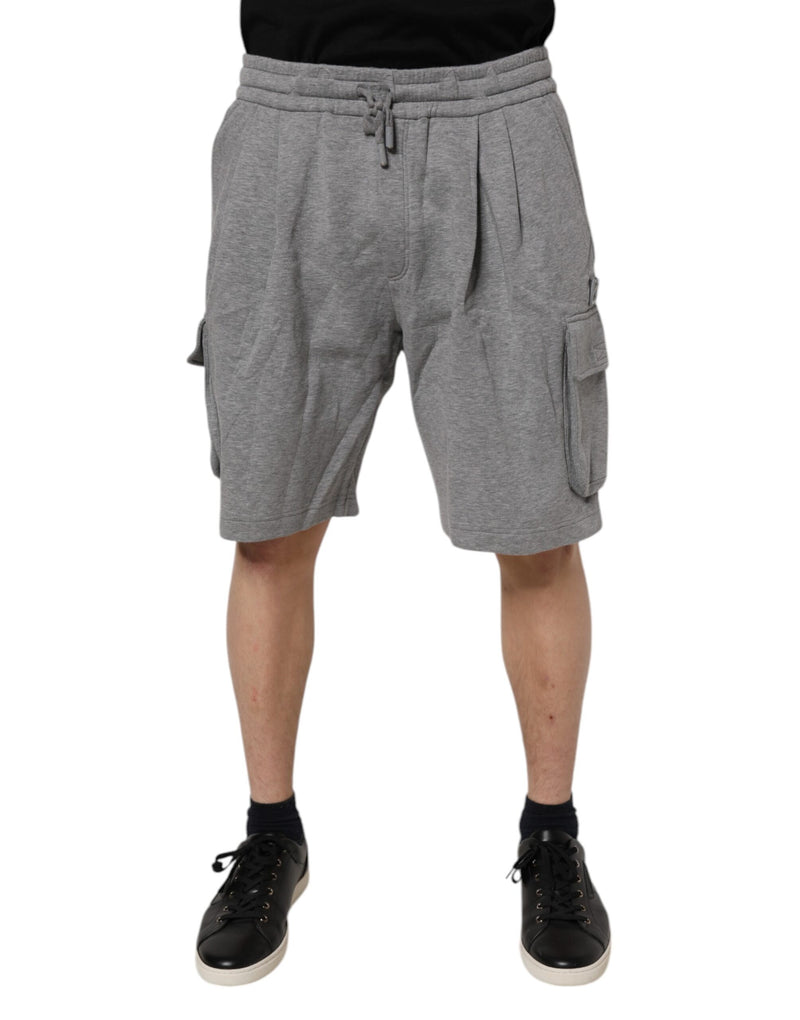 Dolce &amp; Gabbana grijze katoenen cargo bermuda sweatshorts