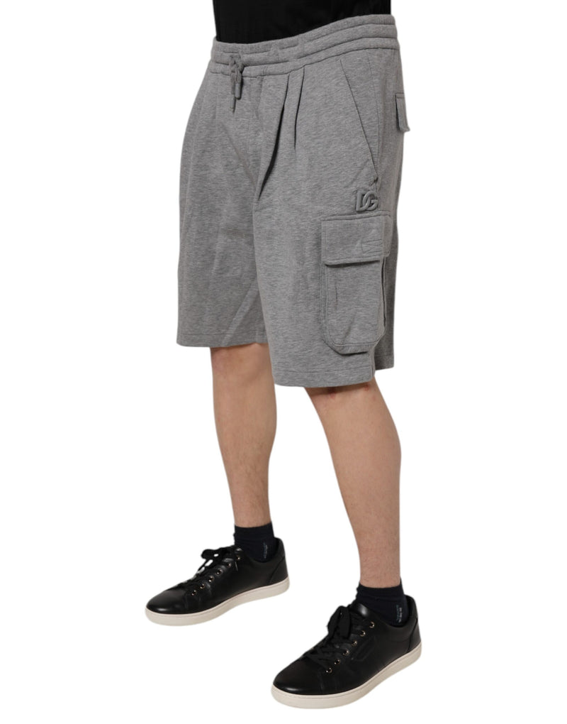 Dolce &amp; Gabbana grijze katoenen cargo bermuda sweatshorts