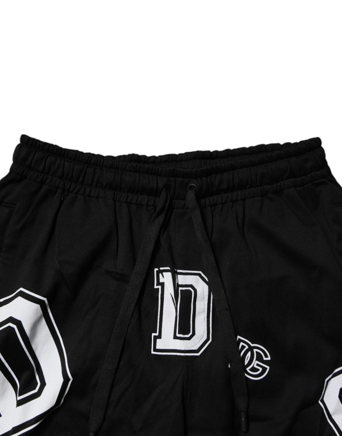 Shorts Bermuda en coton noir avec logo Dolce &amp; Gabbana