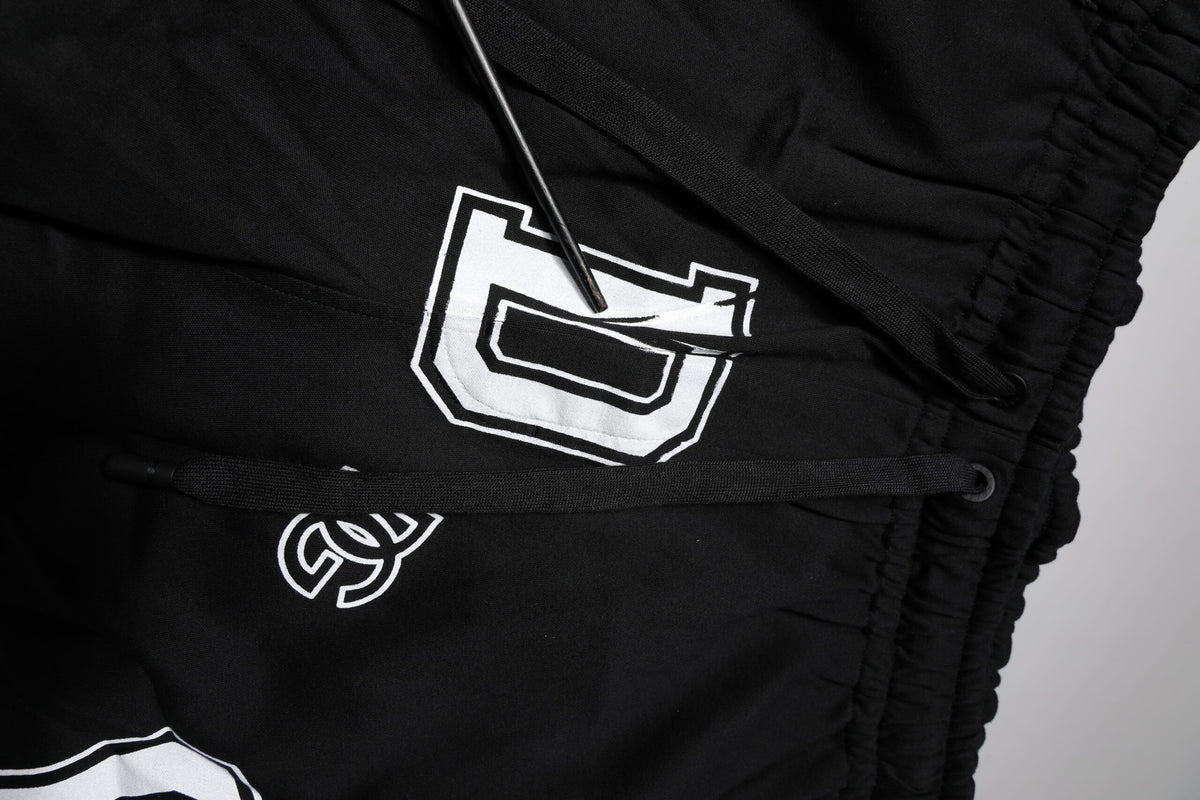 Shorts Bermuda en coton noir avec logo Dolce &amp; Gabbana