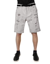 Shorts en jean délavés gris clair pour homme de Dolce &amp; Gabbana