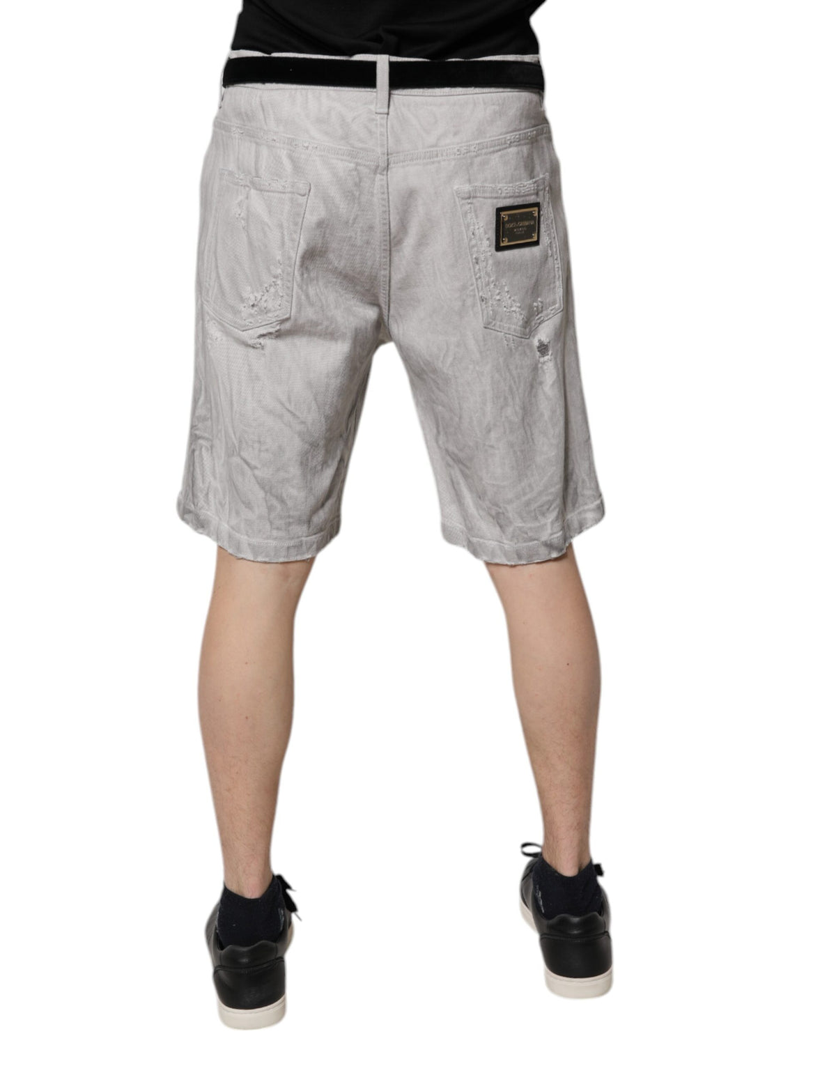 Shorts en jean délavés gris clair pour homme de Dolce &amp; Gabbana