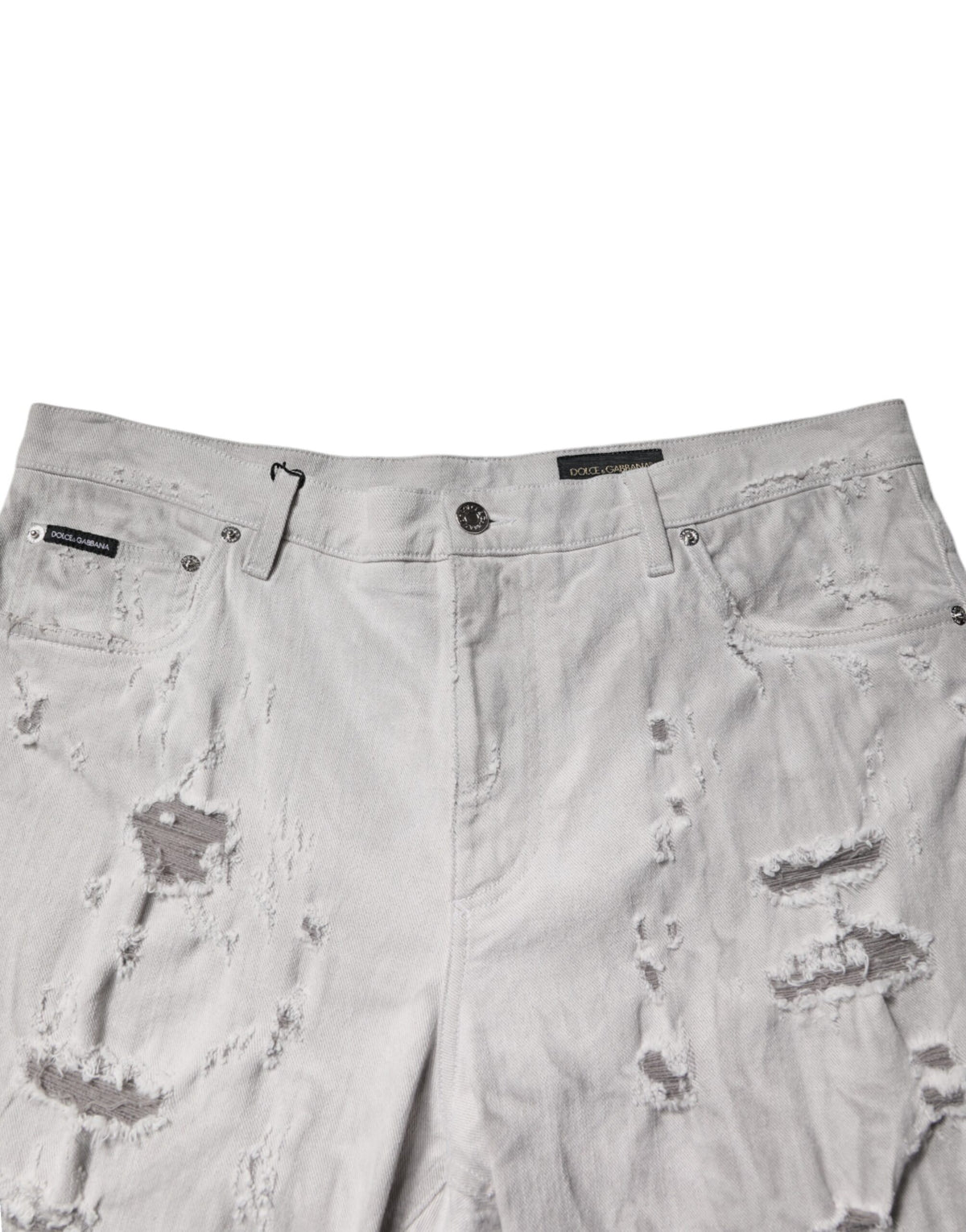 Shorts en jean délavés gris clair pour homme de Dolce &amp; Gabbana