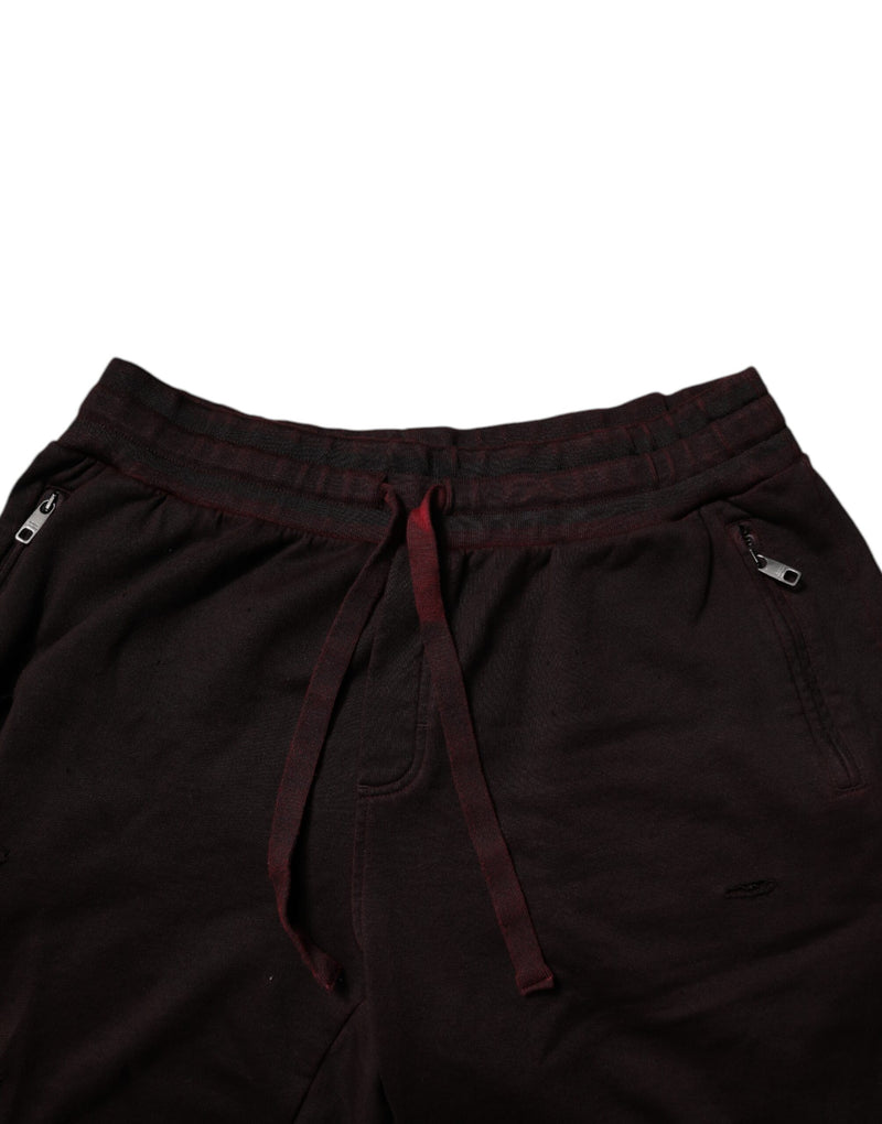 Shorts Bermuda en coton de couleur bordeaux de Dolce &amp; Gabbana
