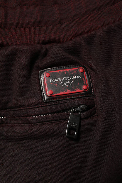 Dolce & Gabbana Bordeaux Cotton Bermuda Sweatshorts Shorts