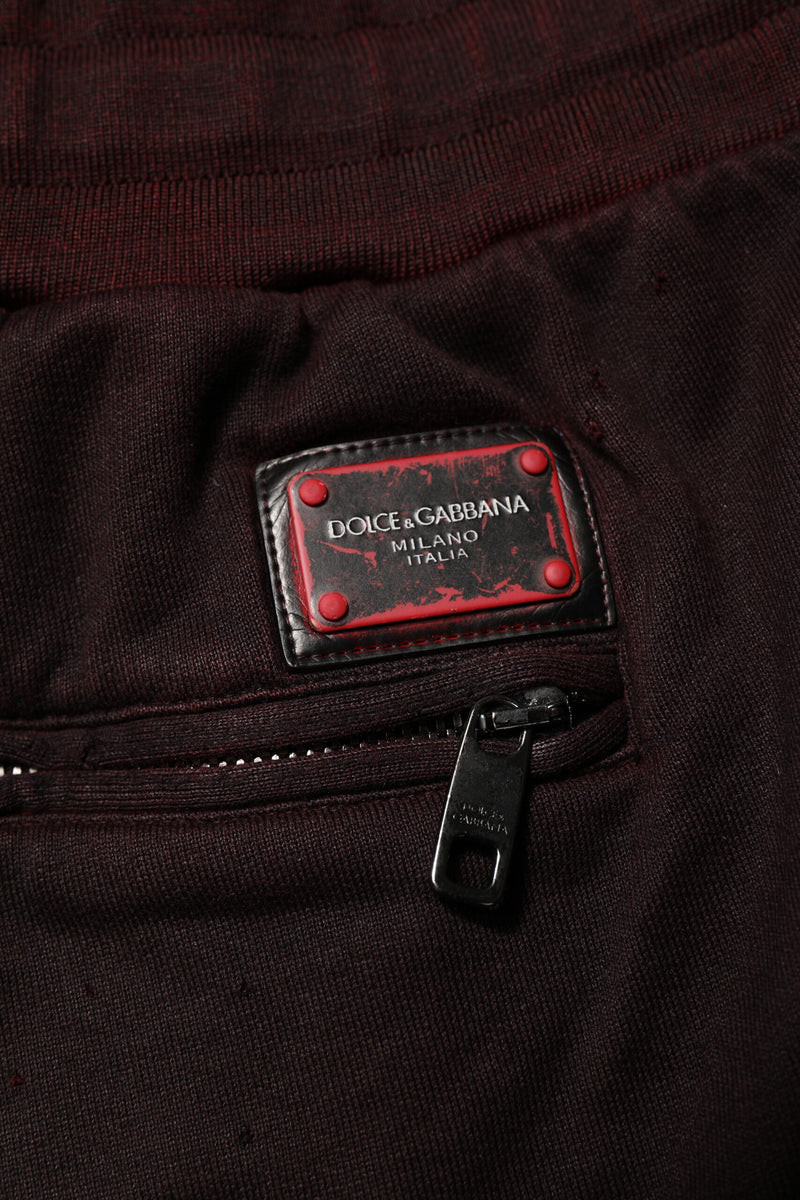 Shorts Bermuda en coton de couleur bordeaux de Dolce &amp; Gabbana