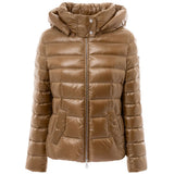 Add Bronze Polyamide Down Jacket with Removable Hood