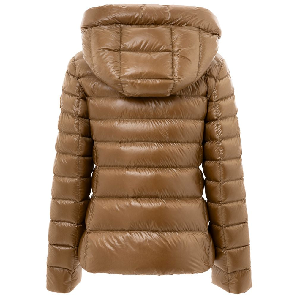 Add Bronze Polyamide Down Jacket with Removable Hood