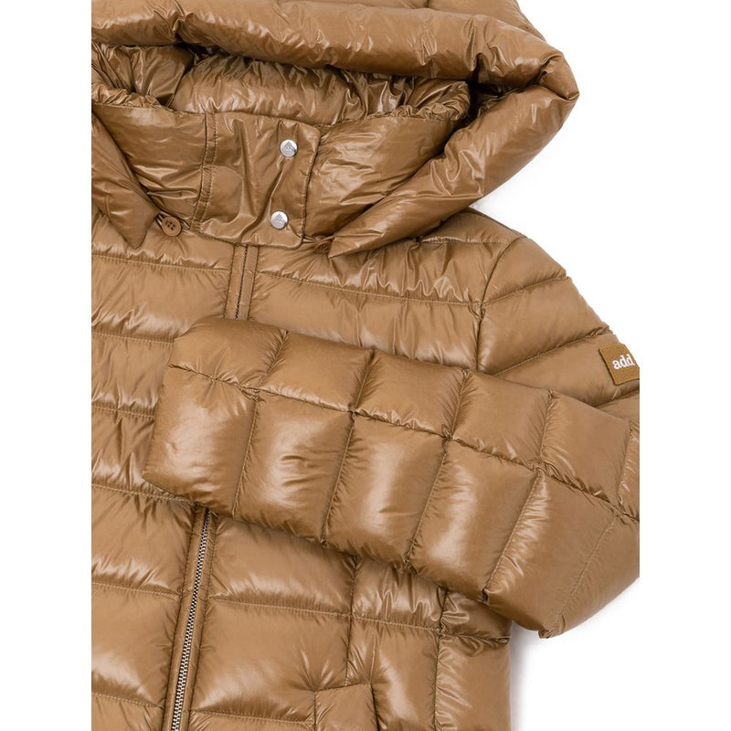Add Bronze Polyamide Down Jacket with Removable Hood