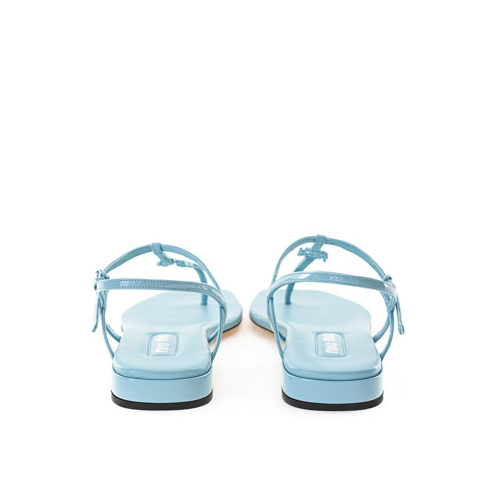 Miu Miu Blue Patent Leather Flip-Flop Sandal