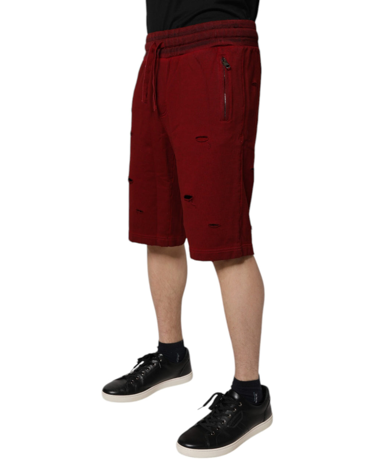 Shorts de survêtement en coton Bermuda Bordeaux pour homme de Dolce &amp; Gabbana