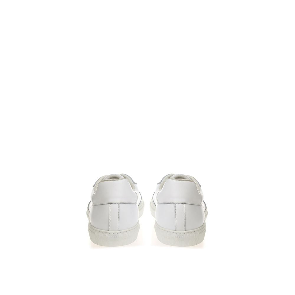Roberto Cavalli White Leather Sneakers - Luxe Footwear