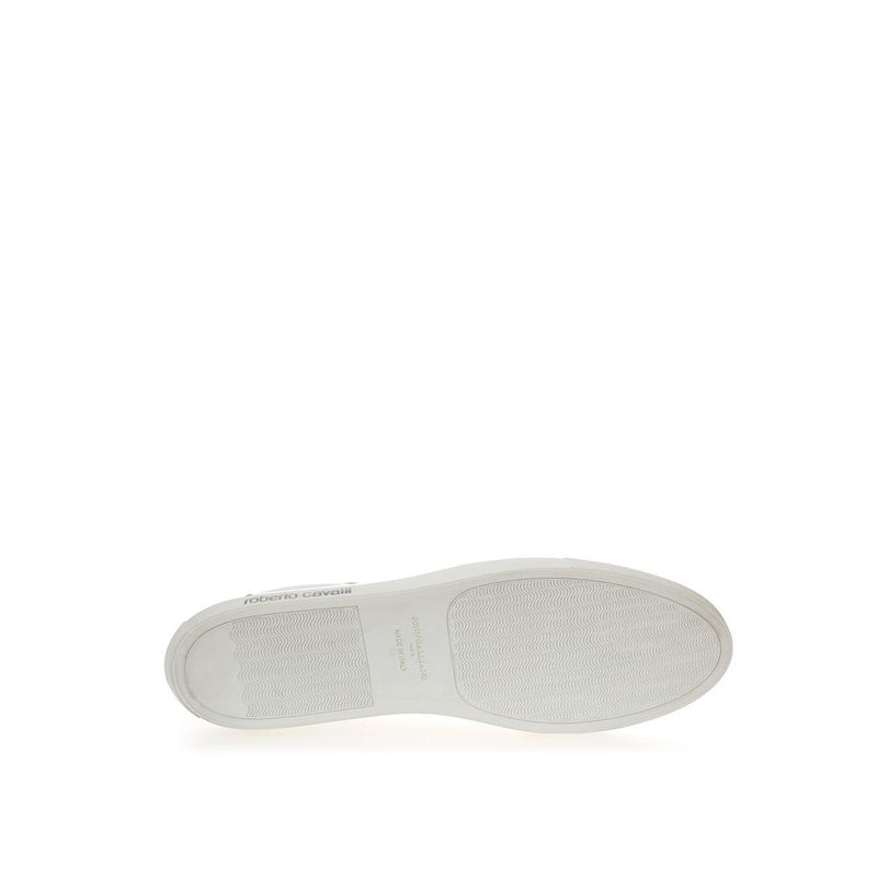 Roberto Cavalli White Leather Sneakers - Luxe Footwear