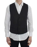 Gilet formel gris à rayures de Dolce &amp; Gabbana