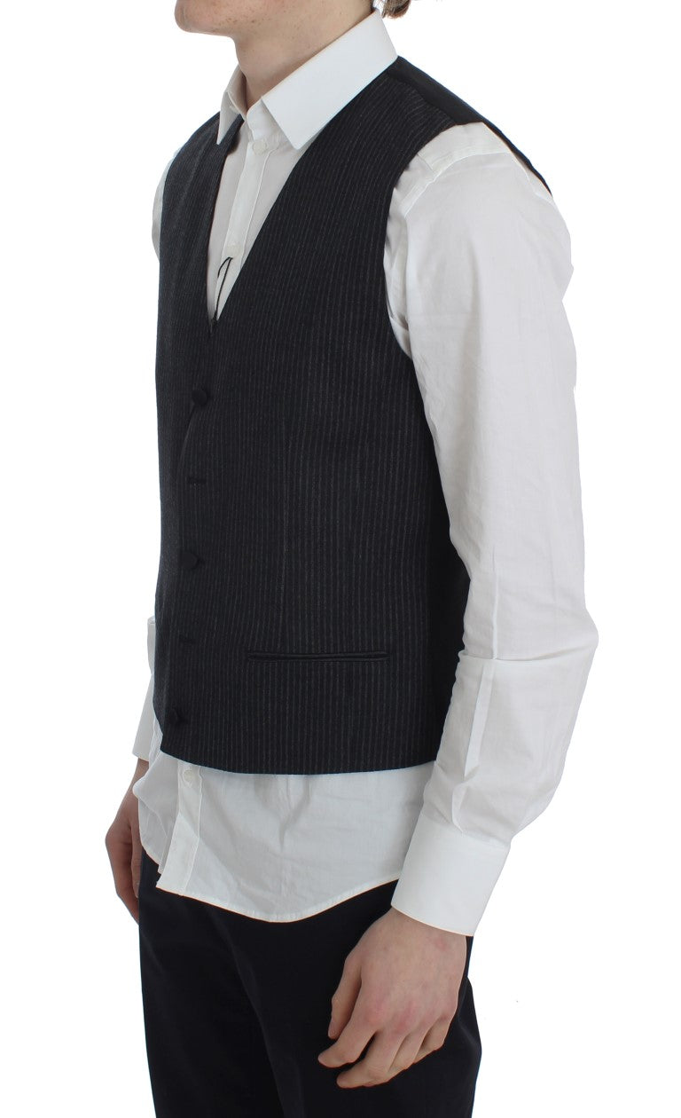 Gilet formel gris à rayures de Dolce &amp; Gabbana