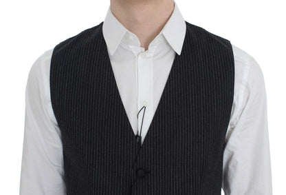 Dolce & Gabbana Grijs gestreept formeel vest