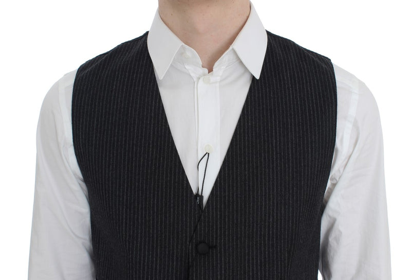 Gilet formel gris à rayures de Dolce &amp; Gabbana