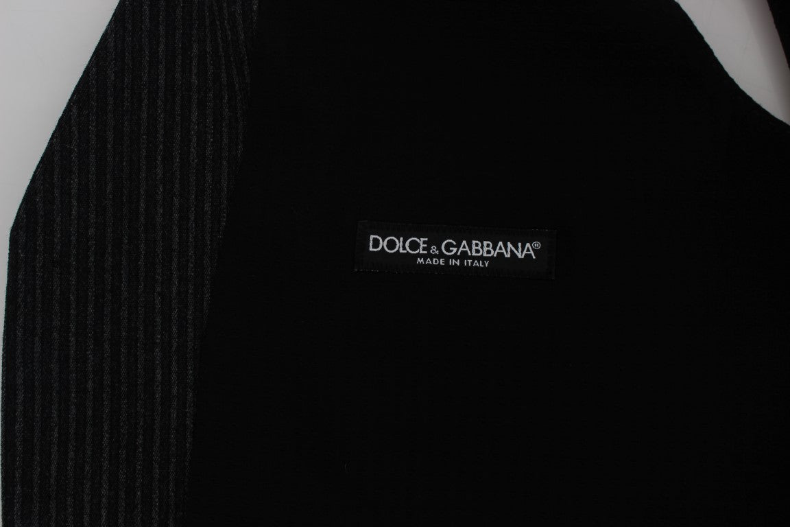 Dolce & Gabbana Grijs gestreept formeel vest