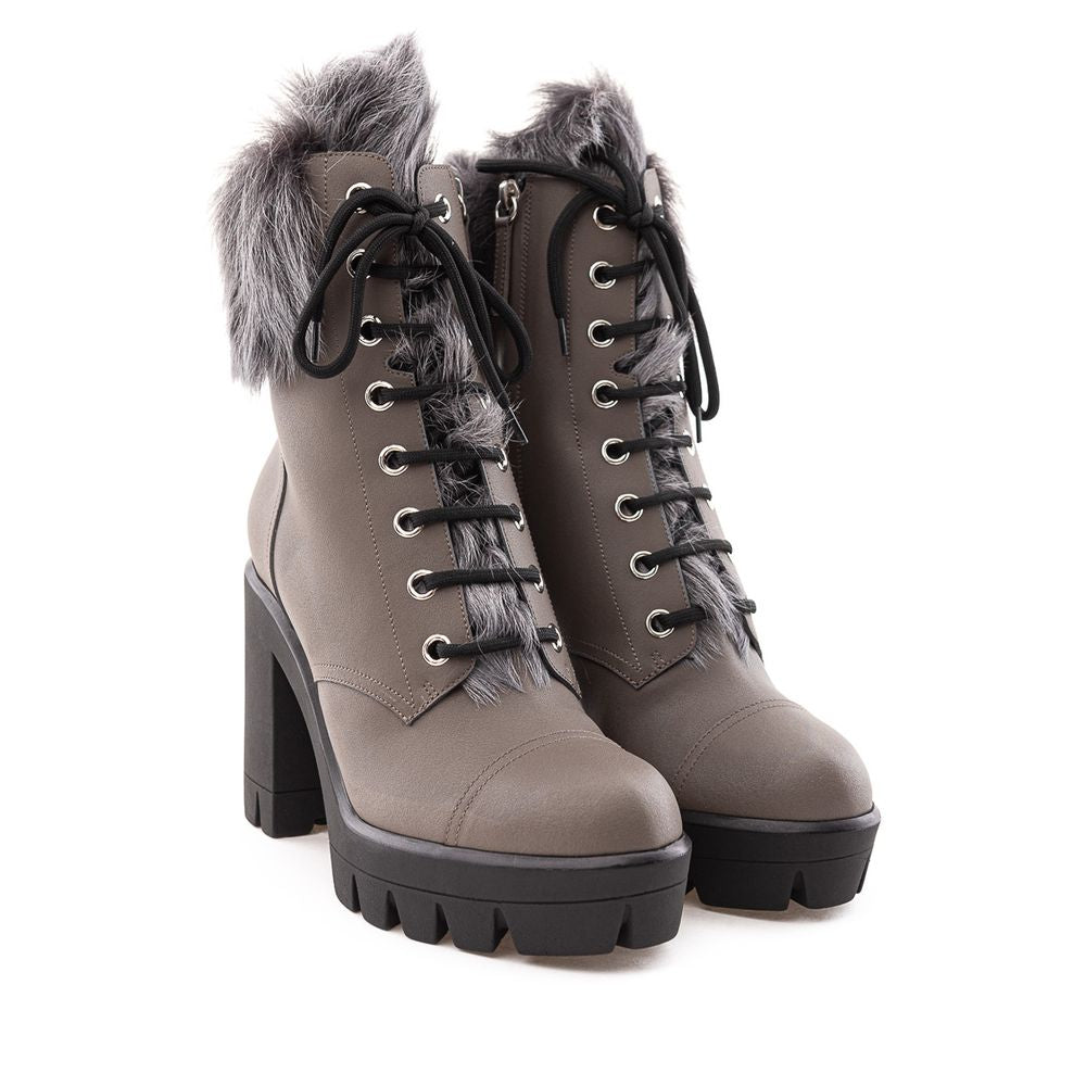 Giuseppe Zanotti Beige Eco Leather Combat Boot