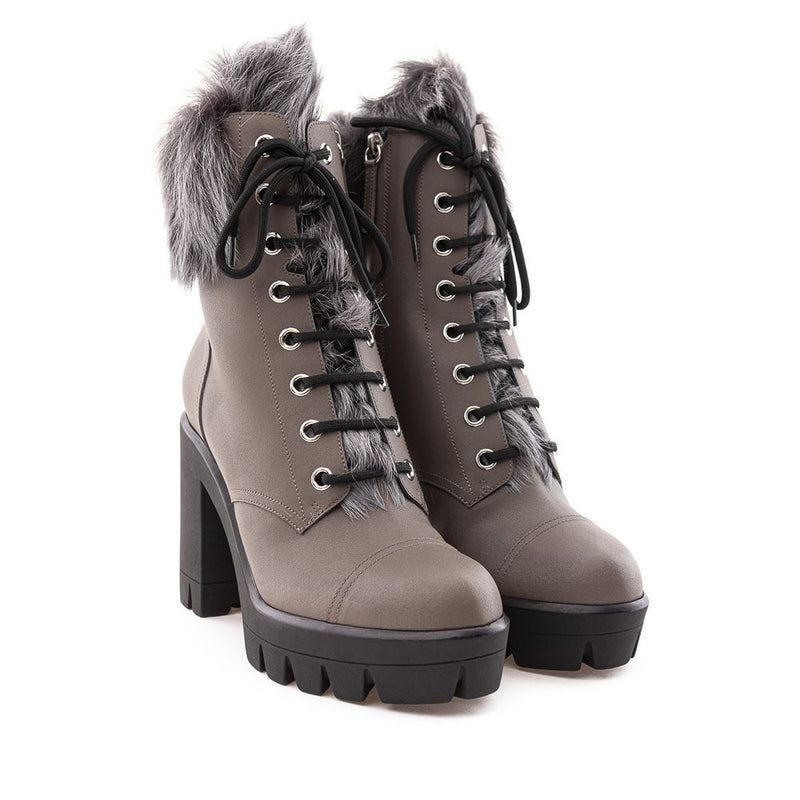 Giuseppe Zanotti Beige Eco Leather Combat Boot