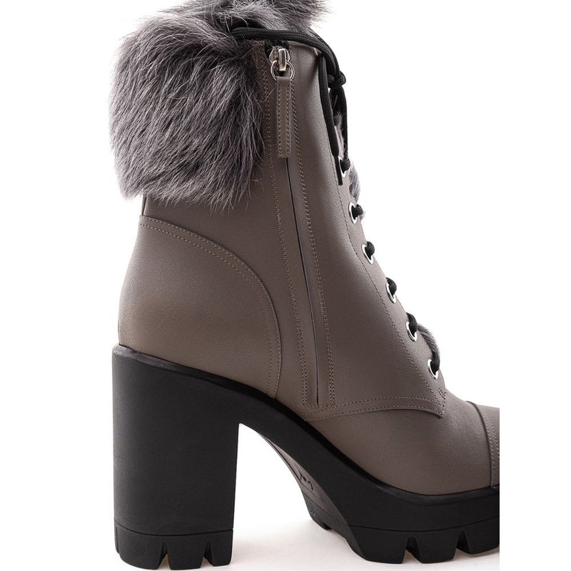 Giuseppe Zanotti Beige Eco Leather Combat Boot