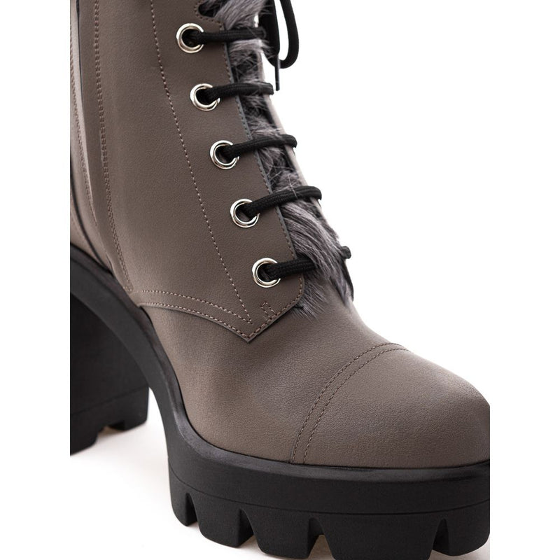 Giuseppe Zanotti Beige Eco Leather Combat Boot