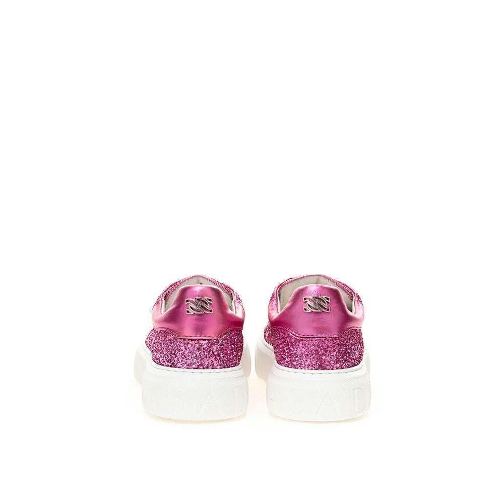 Sneakers en cuir Casadei Fuchsia Elegance