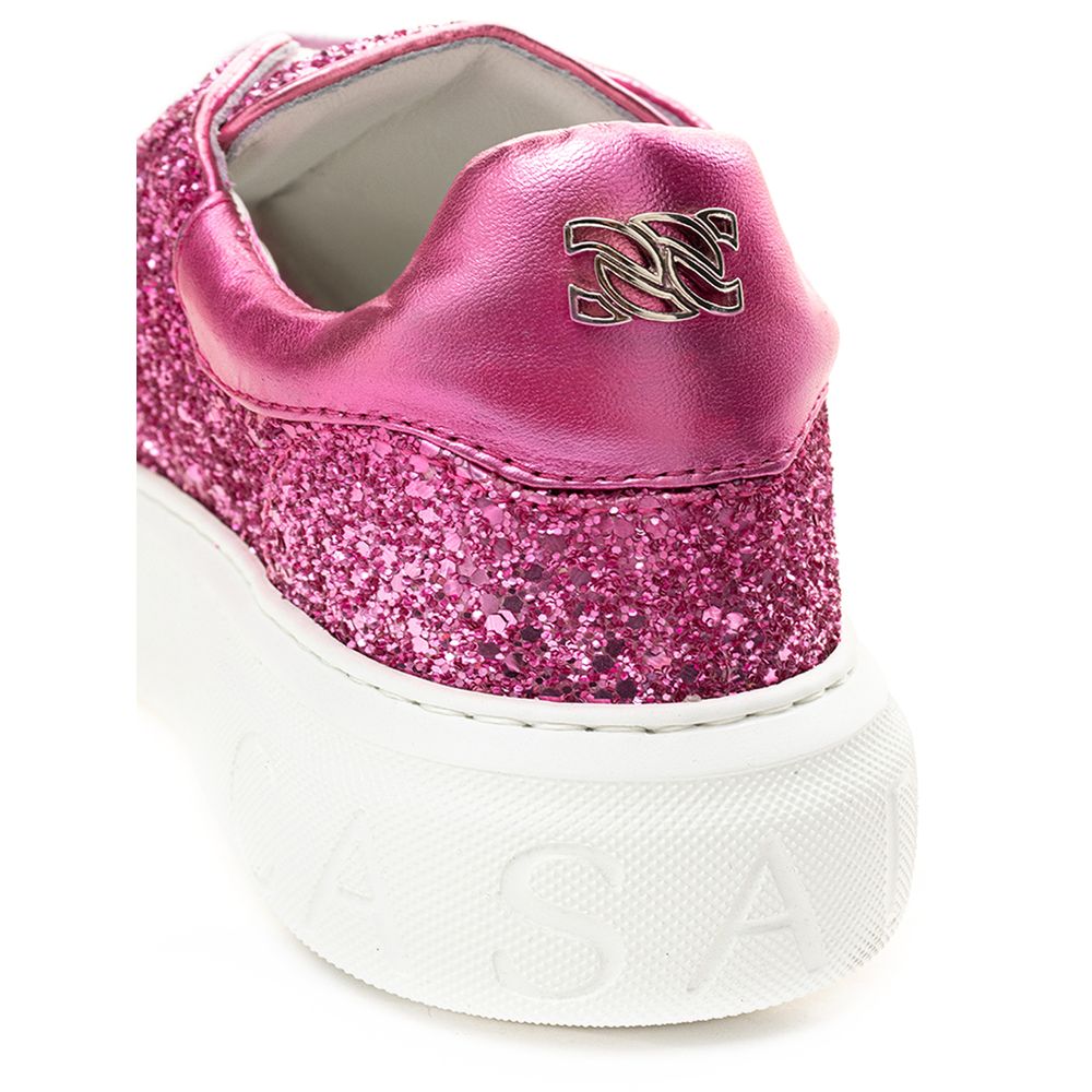 Casadei Fuchsia Elegance Leather Sneakers - Luxe et Confort