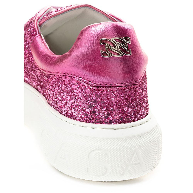 Casadei Fuchsia Elegance Leather Sneakers - Luxe et Confort