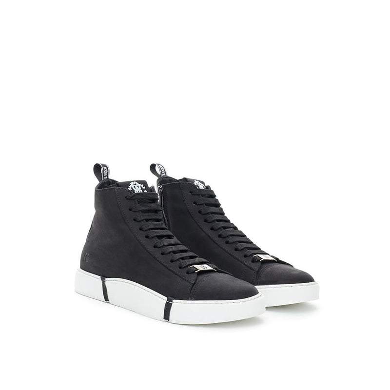 Roberto Cavalli Elegant Suede Sneakers - Chic Black
