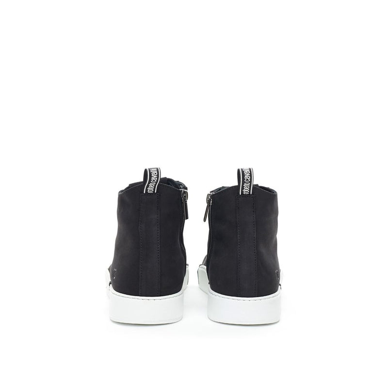 Roberto Cavalli Elegant Suede Sneakers - Chic Black