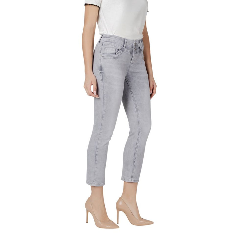 Jeans Slim Fit Street One QR Style-Jane en Coton Gris pour Femme