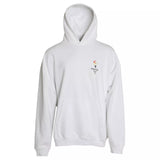 Pull oversize à capuche en coton blanc avec logo Balenciaga