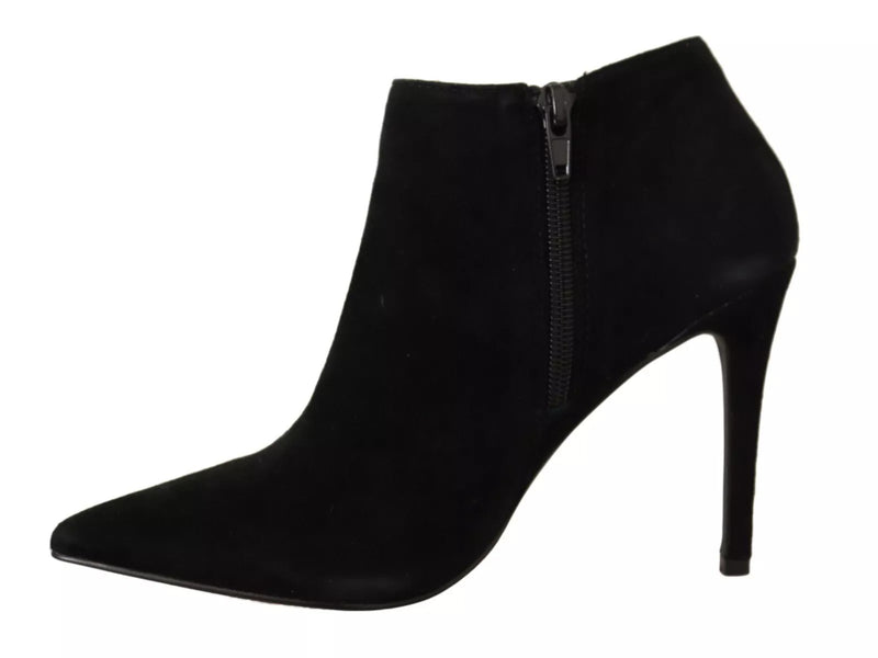 Steve Madden Black Suede Leather Stiletto Heels Boots