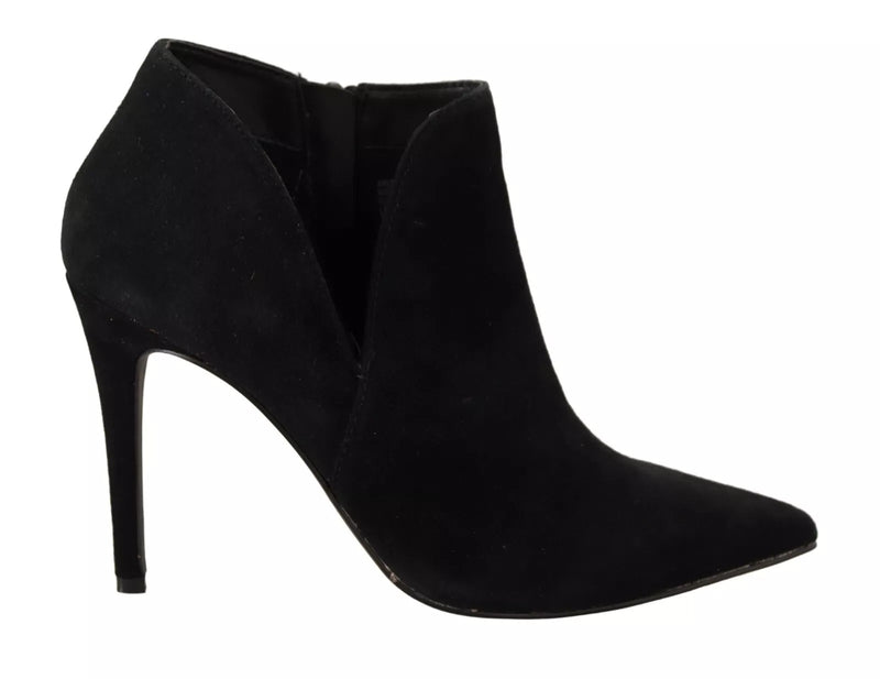 Steve Madden Black Suede Leather Stiletto Heels Boots