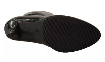 Stuart Weitzman Black Patent Leather High Heels Boots Shoes