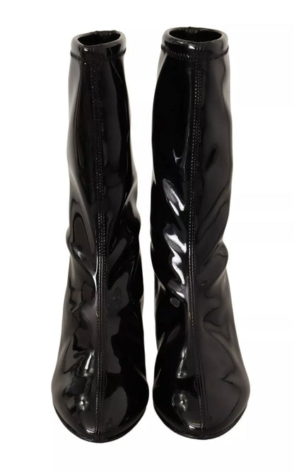 Stuart Weitzman Black Patent Leather High Heels Boots Shoes