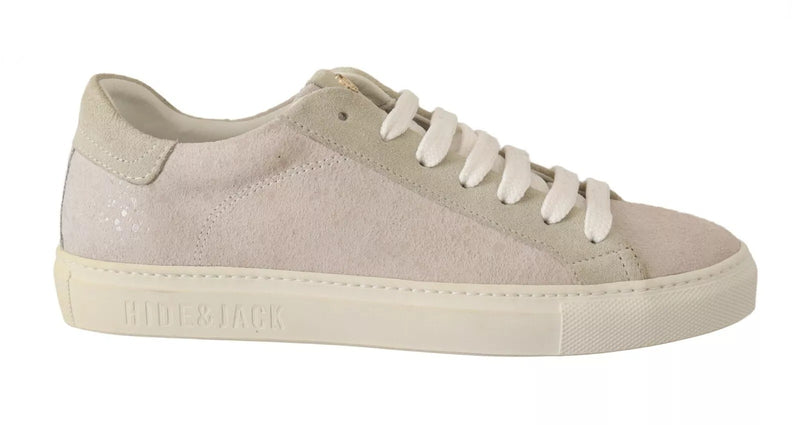 HIDE & JACK Off White Low Top Lace Up Sneakers for Women