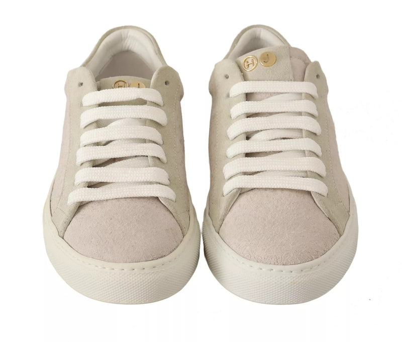 HIDE & JACK Off White Low Top Lace Up Sneakers for Women