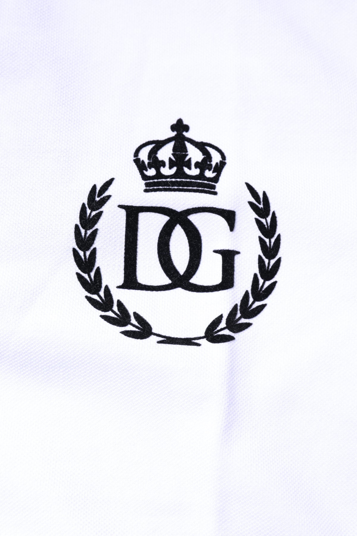 Polo homme en coton blanc à col couronne Dolce &amp; Gabbana