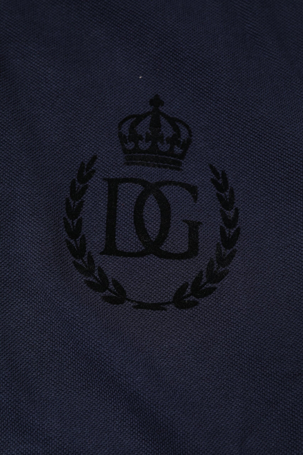 Polo en coton à col montant bleu foncé de Dolce &amp; Gabbana