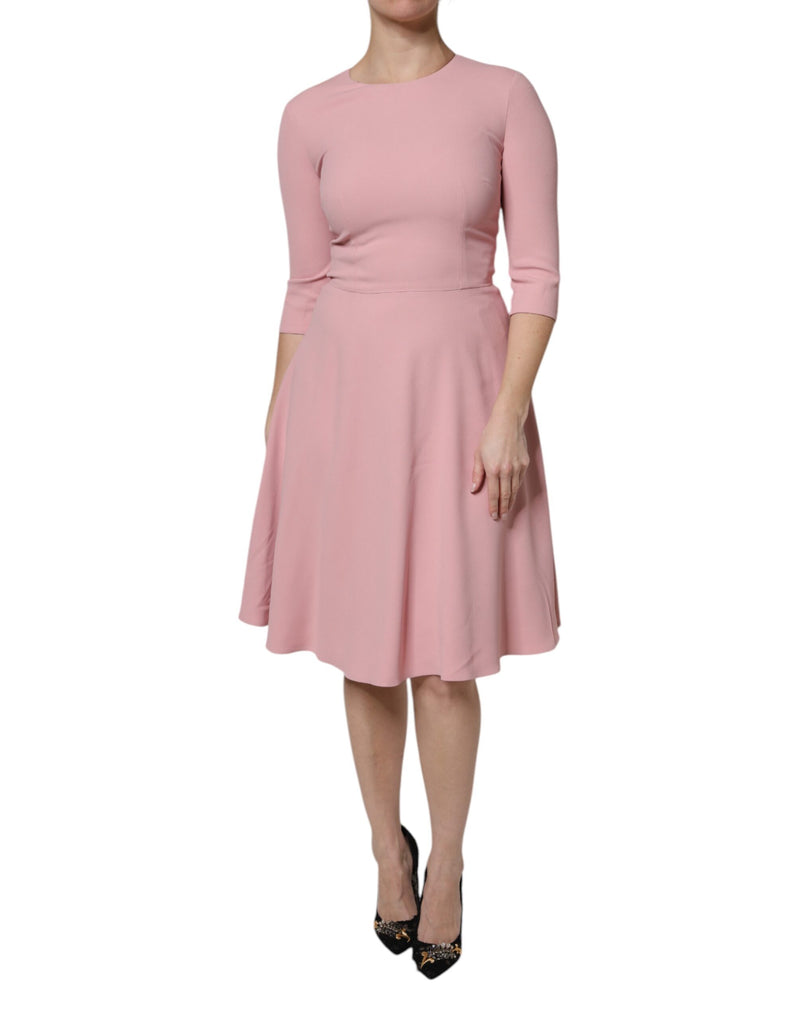 Robe A-ligne Flare Rose Dolce & Gabbana avec Manches 3/4