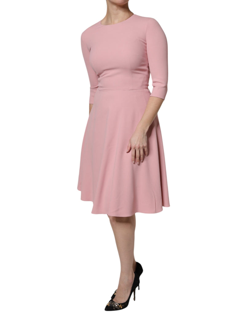 Robe A-ligne Flare Rose Dolce & Gabbana avec Manches 3/4