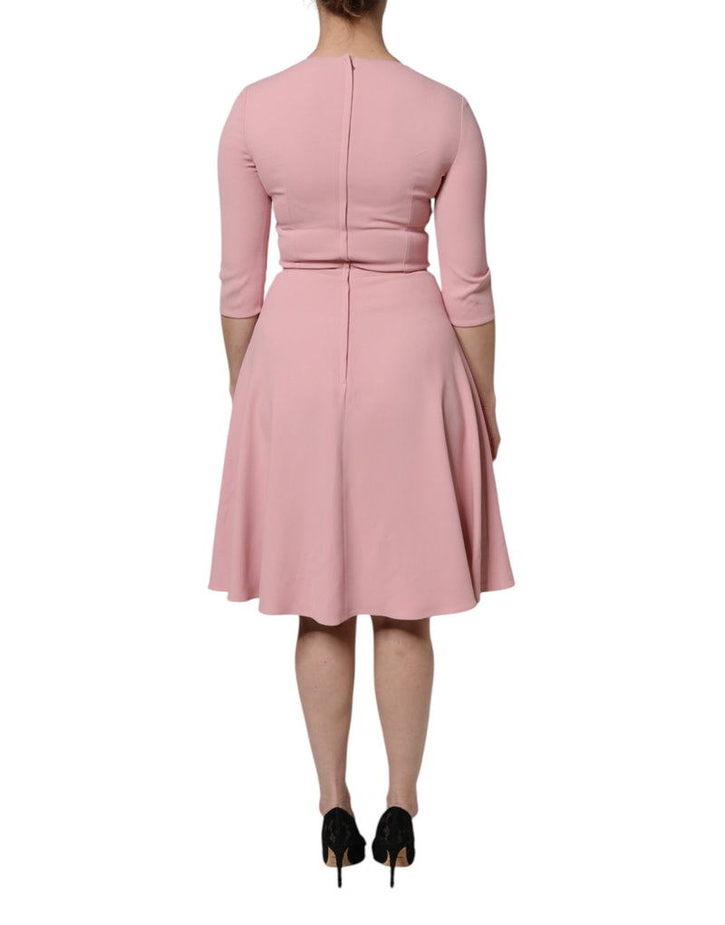 Robe A-ligne Flare Rose Dolce & Gabbana avec Manches 3/4