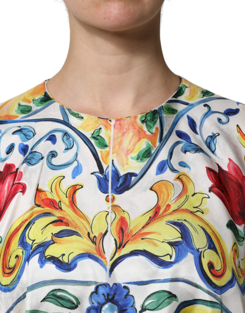 Robe Maxi Kaftan Multicolore Majolique Dolce & Gabbana