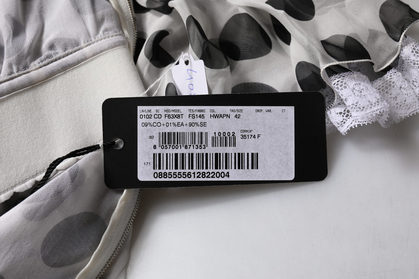 Dolce & Gabbana White Polka Dotted Silk Blend A-line Dress