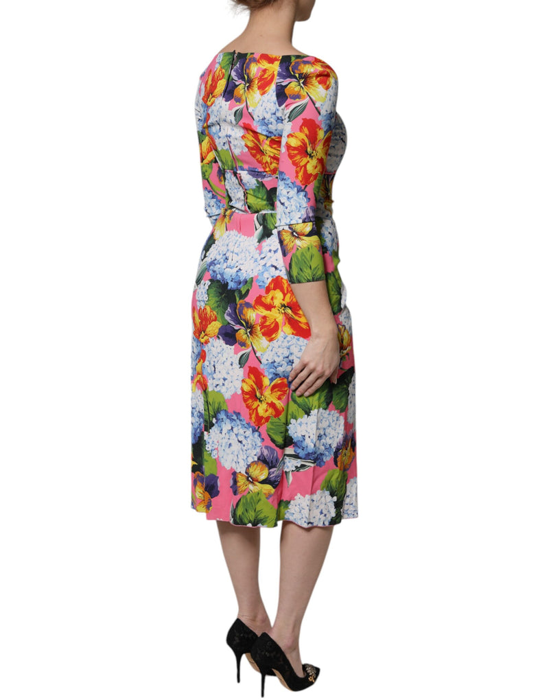 Robe Midi à Fente Latérale Multicolore Dolce & Gabbana